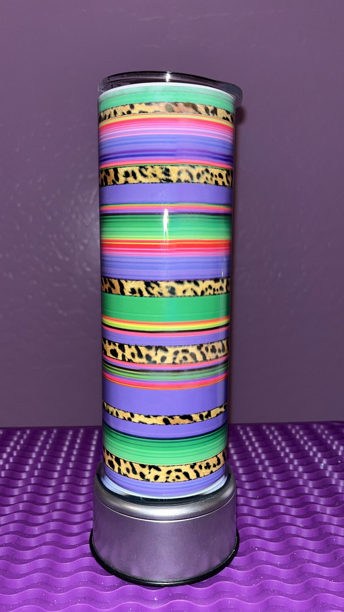 Neon Striped Tumbler